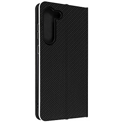 Avizar Étui pour Samsung Galaxy S23 Plus avec Porte-carte Design Carbone Noir et Argent