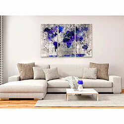 Paris Prix Tableau Imprimé 3 Panneaux World Map : Ink Blots 60 x 90 cm