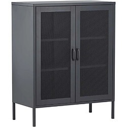 Venture Home Buffet 2 portes grillagées en acier Misha Gris. Buffet 2 portes grillagées en acier Misha Gris