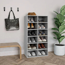 vidaXL Étagère à chaussures Sonoma gris 54x34x100,5 cm Bois ingénierie 