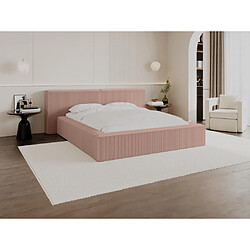 Acheter Lit coffre 180 x 200 cm - Velours côtelé - Rose + Matelas - TIMANO de Pascal Morabito