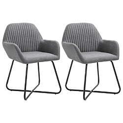 Decoshop26 Lot de 2 chaises de salle à manger cuisine design moderne tissu gris foncé CDS020541