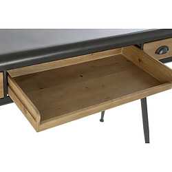 Acheter Pegane Bureau en épicéa naturel et métal coloris noir - Longueur 118 x Hauteur 84 x Profondeur 52 cm