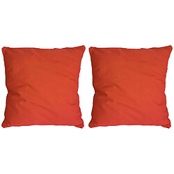 Jardindeco Coussin en coton coloré Salsa 45 cm (Lot de 2) orange. Coussin en coton coloré Salsa 45 cm (Lot de 2) orange