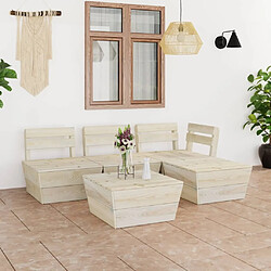 Maison Chic Salon de jardin palette 5 pcs - Table et chaises d'extérieur - Mobilier/Meubles de jardin Moderne Bois d'épicéa imprégné -MN31532