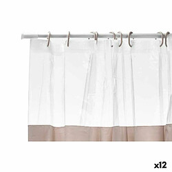 Berilo Rideau de Douche Transparent 180 x 180 cm Beige Plastique PEVA (12 Unités)