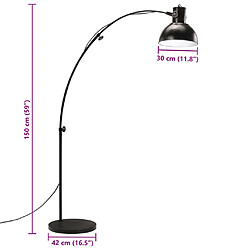 vidaXL Lampadaire 25 W noir 150 cm E27 pas cher