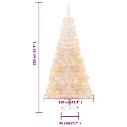 vidaXL Sapin de Noël artificiel pointes iridescentes Blanc 210 cm PVC pas cher