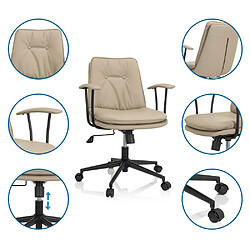 Avis Chaise de bureau / Fauteuil pivotant SMALLO Similicuir beige hjh OFFICE