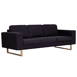 Maison Chic Canapé à 3 places,Canapé droit,Sofa de Salon,Banquette Tissu Noir -GKD851782