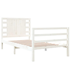 Avis vidaXL Cadre de lit sans matelas blanc 90x190 cm bois de pin massif