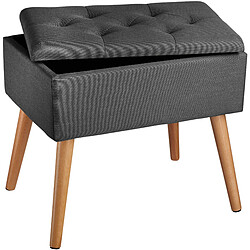 Tectake Banc avec coffre de rangement aspect lin RANYA - gris foncé 