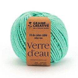 Graines Creatives Coton pour macramé ø 2,5 mm x 80 m - vert d'eau