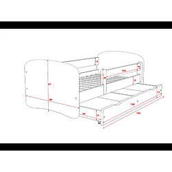 Lit Babydreams, cheval blanc, sans tiroir, matelas 160/80