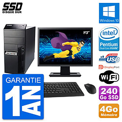 PC Tour Lenovo M91p Ecran 19" Intel G630 RAM 4Go SSD 240Go Windows 10 Wifi · Occasion 