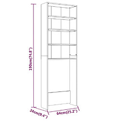 vidaXL Meuble pour machine à laver Chêne marron 64x24x190 cm pas cher