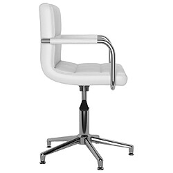 Acheter vidaXL Chaises pivotantes à manger lot de 2 blanc similicuir