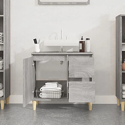 Avis Maison Chic Armoire de bain,Meuble de rangement de salle de bain,Meuble haut sonoma gris 65x33x60 cm bois d'ingénierie -GKD861690