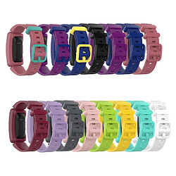 Wewoo Bracelet pour montre connectée de en silicone Smartwatch Fitbit Inspire HR pastèque rouge + boucle verte pas cher