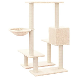 Arbre à chat avec griffoirs,niche pour chat en sisal Crème 94,5 cm -MN56713 pas cher