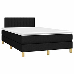 Avis Maison Chic Lit adulte- Lit + matelas + LED,Sommier à lattes de lit matelas et LED noir 120x190 cm tissu -GKD43153