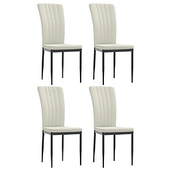 vidaXL Chaises à manger lot de 4 Crème Velours