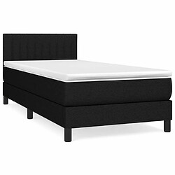 Maison Chic Structures de lit + matelas,Lit à sommier tapissier et matelas pour Chambre Noir 80x200 cm Tissu -MN69040