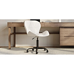 ICONIK INTERIOR Chaise de bureau avec roulettes - Chaise pivotante de bureau - Revêtement en similicuir - Structure noire Wito Noir