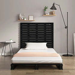 Avis Maison Chic Tête de lit scandinave,Meuble de chambre murale Noir 126x3x91,5 cm Bois massif de pin -MN41001