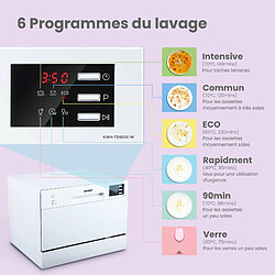 Comfee Lave-vaisselle pose libre ?43.8*50*55 cm- Niveau sonore :47db- Capacité : 6 couverts- 6 programmes - moteur induction- Durée du cycle de lavage standard-58min