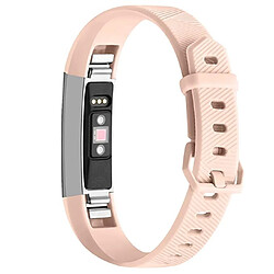 Wewoo Bracelet pour montre connectée Dragonne en silicone de couleur solide FITBIT Alta / HR rose