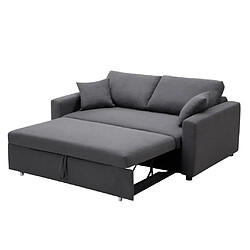 Vente-Unique Canapé 3 places convertible en tissu INIZOR - Anthracite pas cher