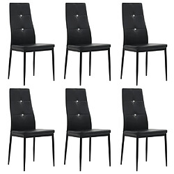 Decoshop26 Lot de 6 chaises de salle à manger cuisine design moderne synthétique noir CDS022693