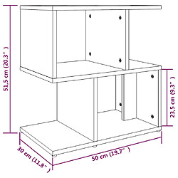 vidaXL Table de chevet Sonoma gris 50x30x51,5 cm Bois d'ingénierie pas cher