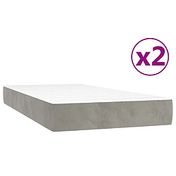 Acheter vidaXL Sommier à lattes de lit et matelas Gris clair 200x200cm Velours