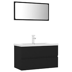 Maison Chic Ensemble de meubles de salle de bain,Armoire rangement Bain Noir Aggloméré -MN90842