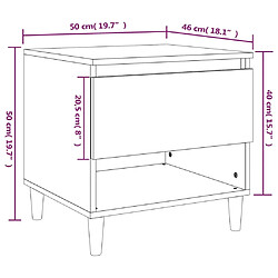 vidaXL Tables de chevet 2 pcs Sonoma gris 50x46x50cm Bois d’ingénierie pas cher