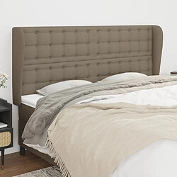 Maison Chic Tête de lit scandinave avec oreilles,meuble de chambre Taupe 163x23x118/128 cm Tissu -MN53503