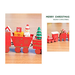 Lot De 4 Décorations De Train De Noël En Bois Mini Train Enfants Cadeaux Jouets Pour Fête Rouge