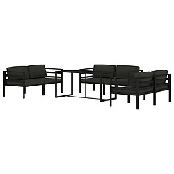 Avis Maison Chic Ensemble Tables et chaises d'extérieur 7pcs avec coussins,Salon de jardin Aluminium Anthracite -GKD339299