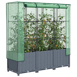 vidaXL Jardinière surélevée avec housse aspect rotin 120x40x138 cm 