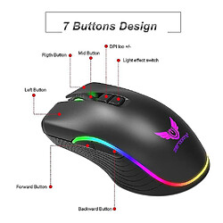 Avis Universal T26 2,4G MICE TYPE CHARGE TYPE-C sans fil 2400dpi 7 touches Eergonomique Optical RVB Light Gaming souris