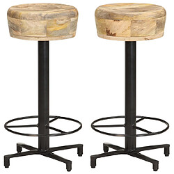 vidaXL Tabourets de bar lot de 2 66 cm bois de manguier massif