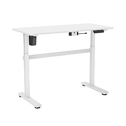 Kimex Bureau complet motorisé assis-debout, 118x58cm, Blanc