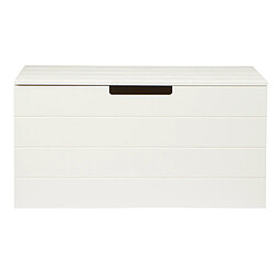 Pegane Coffre a jouet pin massif brossé blanche, H42 x L80 x P40 cm