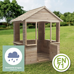 Maisonnette en Bois pour Enfants Robincool Adele 120x108x138 cm 1,2 m² avec Fenêtres, Porte Battante et Étage pas cher