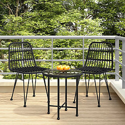 vidaXL Chaises de jardin lot de 2 Noir 48x62x84 cm Résine tressée