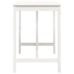 Avis vidaXL Table de bar Blanc 140x80x110 cm Bois massif de pin