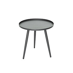 Table basse gigogne ronde grise en aluminium Antiparos Ø 50 x 50 cm - Jardiline