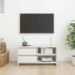 Avis Maison Chic Meuble TV scandinave - Banc TV pour salon Blanc 80x31x39 cm Bois de pin massif -MN61579